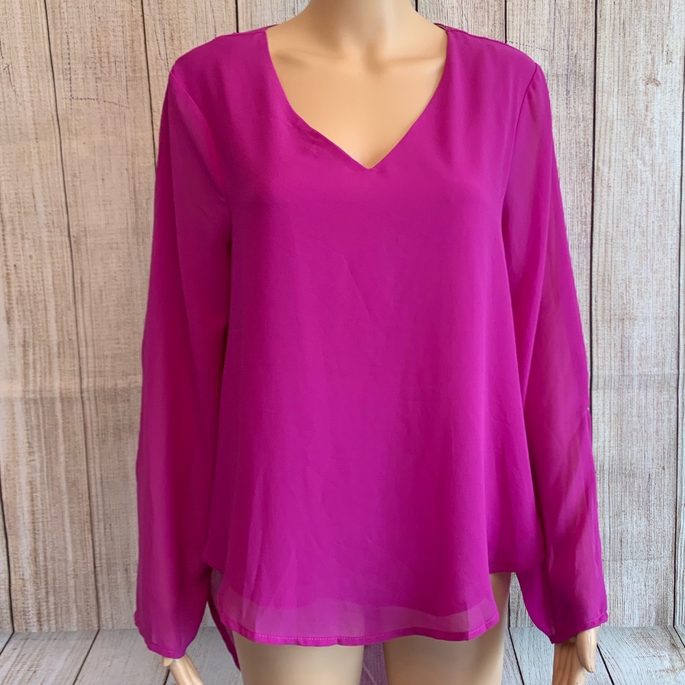 Amor Adore Pink Magenta sheer top size small